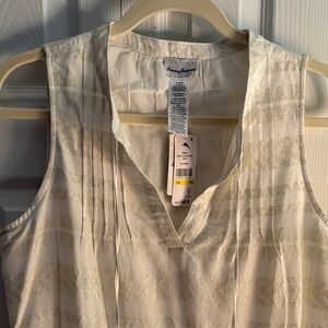 Tommy Bahama Ivory and Metallic Sleeveless Short Dress or Coverup